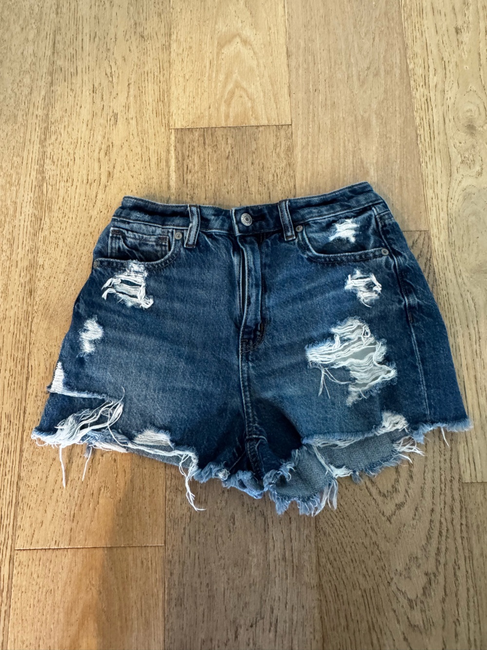 American Eagle distressed denim mom shorts, women’s size 2